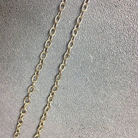 Long Double Strand Necklace Pink Abstract Bead Ring Silver Chain Retro Organic - Picture 4 of 6